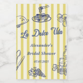 ラ・ドルチェ・ヴィータ イタリアン ブライダルシャワー パーティー ワインラベル (シングルラベル)