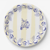 ラ・ドルチェ・ヴィータ イタリアン レモン イエロー ブライダル シャワー ペーパープレート (正面)