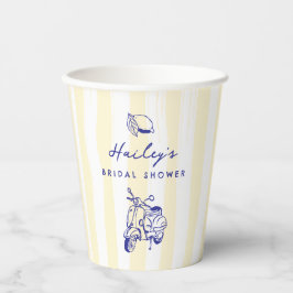 ラ・ドルチェ・ヴィータ イタリアン レモン イエロー ブライダル シャワー 紙コップ