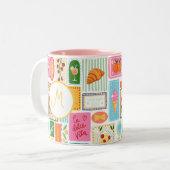 ラ・ドルチェ・ヴィータ イタリア フランス カラフル オーダーメイド ツートーンマグカップ (正面左)