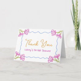 ラ・ドルチェ・ヴィータ カラフル フラワーブライダルシャワー サンキューカード