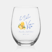 ラ・ドルチェ・ヴィータ スタイリッシュイタリアン サマー ブライダルシャワー ステムなしワイングラス (正面)