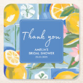 ラ・ドルチェ・ヴィータ メディテレニアン サマー ブライダル シャワー スクエアペーパーコースター (正面)