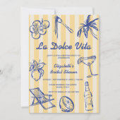 ラ・ドルチェ・ヴィータ レモン イタリアン ブライダルシャワー フォト 招待状 (正面)