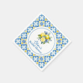 ラ・ドルチェ・ヴィータ レモン ブライダルシャワー スタンダードカクテルナプキン (角)