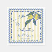 ラ・ドルチェ・ヴィータ 手描きストライプの結婚前お祝いパーティー スタンダードカクテルナプキン (正面)