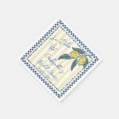 ラ・ドルチェ・ヴィータ 手描きストライプの結婚前お茶会 スタンダードカクテルナプキン (角)