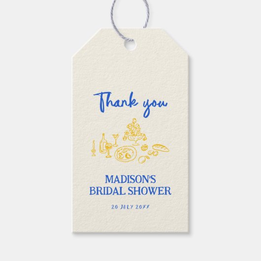 ラ・ドルチェ・ヴィータ 手描き ブライダルシャワー ギフトタグ (正面)