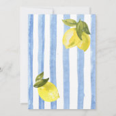 ラ・ドルチェ・ヴィータ 青いストライプ レモン ブライダルシャワー 招待状 (裏面)