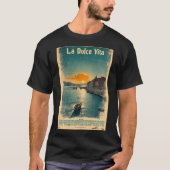 . ラ・ドルチェ・ヴィータ - 1960年代のポスターにインスパイア Tシャツ (正面)