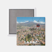 ラ・パス・ボリビア旅行でケーブルカー マグネット (正面/裏面)