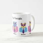 「ラ・フェラル・ファミリア」 – 動物のフルクルー コーヒーマグカップ (正面右)