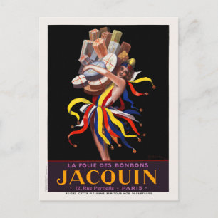 ラ・フォリー・デ・ボンボンボンボンボンJacquin Vintage Poster 1924 ポストカード