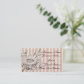 ラ・プティット・ファミリーオン・ピンク・クリーム・金ゴールド 名刺 (スタンド正面)