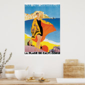 ラ・プラージュ・ド・カルヴィ・コルセ・ヴィンテージ旅行ポスター ポスター (キッチン)