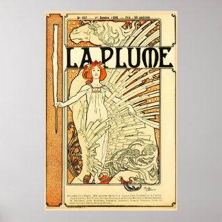 ラ・プリュム1898ポスター印刷A5-A1 アルフォンス・ミュシャ ポスター