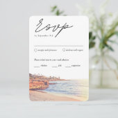 ラ ホヤの結婚式 伝統的な出欠確認食事オプション エンクロージャーカード (スタンド正面)