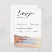 ラ ホヤの結婚式 伝統的な出欠確認食事オプション エンクロージャーカード (正面/裏面)