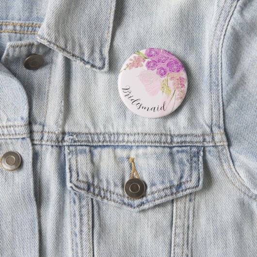 ラ・ボカ・ヴェンドレッティ ピンクの弓と花束のブライズメイド 缶バッジ (インサイチュ)