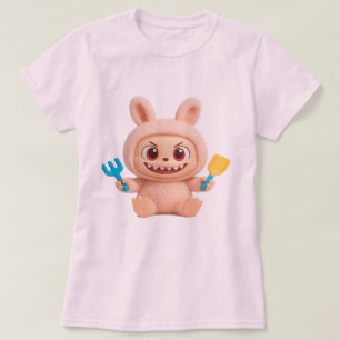ラ・ボボ – かわいいいたずらウサギキャラクターTシャツ Tシャツ