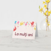 ラ・ムリţアニ、ルーマニアの誕生日 カード (黄色い花)