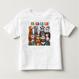 ラ・ラ・フレンズ！ – 愛らしいクリスマスの動物 トドラーTシャツ