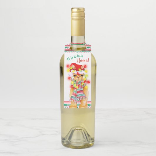 ラ・ラ・ラ・ラ・ラ・ラマ！ワイ・ウォーター・カラー・クリスマス ボトルネックタグ (ボトル)