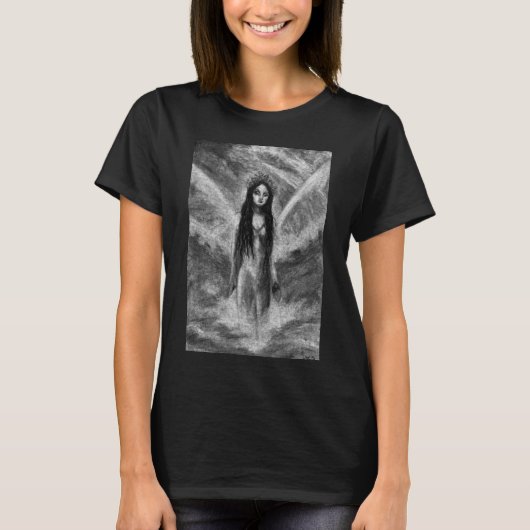 ラ・ルーナ ダークエンジェル フェアリー 女性 ゴス ファンタジー アート Tシャツ (正面)