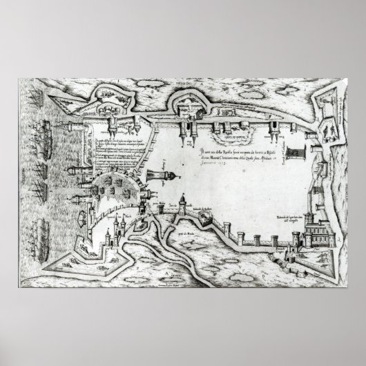 ラ・ロッシェルが占める地図 ポスター (正面)