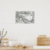 ラ・ロッシェルが占める地図 ポスター (キッチン)