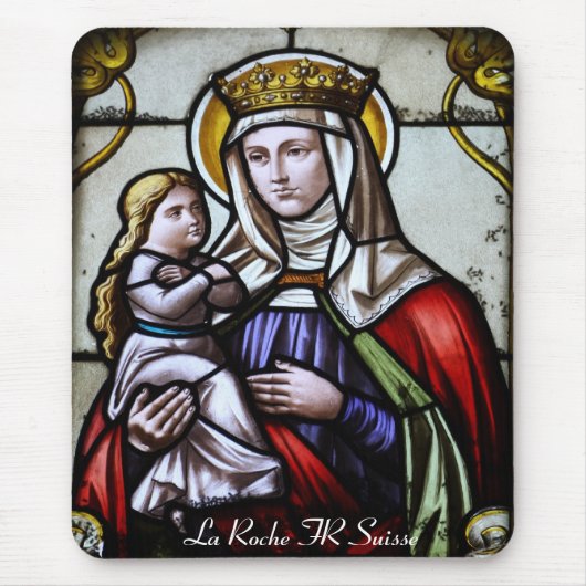 ラ・ロッシュの教会窓 フランス スイス マウスパッド (正面)