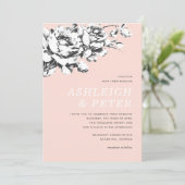 ラ・ヴィ・アン・ローズの花の結婚式招待状 - ピンク 案内状 (スタンド正面)