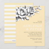 ラ・ヴィ・アン・ローズの花嫁の招待状 - イエロー 案内状 (正面/裏面)