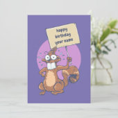 リおもしろいスの誕生祝日漫画 カード (スタンド正面)