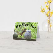 リおもしろいス写真～頑張れ！ カード (黄色い花)