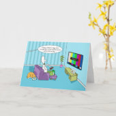 リおもしろいモートコントロールで父の日の幸せな息子 カード (黄色い花)