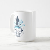 リおもしろいールクールパパ魚釣り コーヒーマグカップ (正面左)