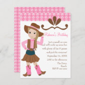 リかわいらしル女性のカーボーイ! 招待状 (正面/裏面)