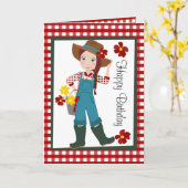 リかわいらしル農家 カード (黄色い花)