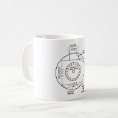 リアクトル始動分割相誘導電動機図 コーヒーマグカップ (正面左)