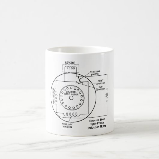 リアクトル始動分割相誘導電動機図 コーヒーマグカップ (中央)