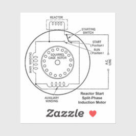 リアクトル始動分割相誘導電動機図 シール