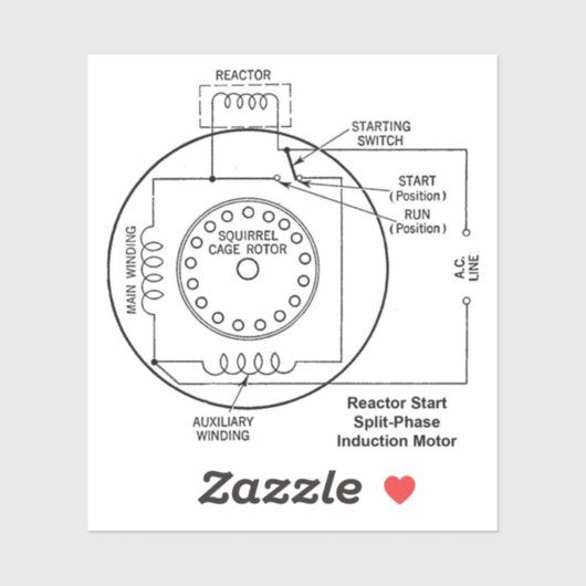 リアクトル始動分割相誘導電動機図 シール (シート)