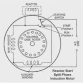 リアクトル始動分割相誘導電動機図 シール (正面)