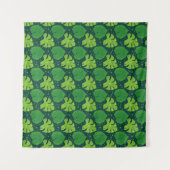 リアナとモンステラの熱帯パタ葉ーン タペストリー (正面(横))