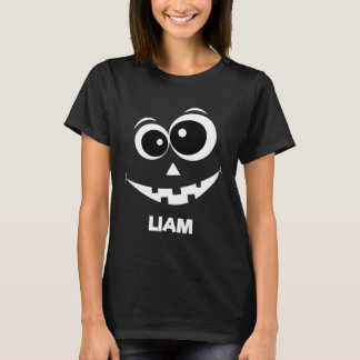 リアムパンプキンシルエットおもしろいハロウィーンアイディアキッズ Tシャツ