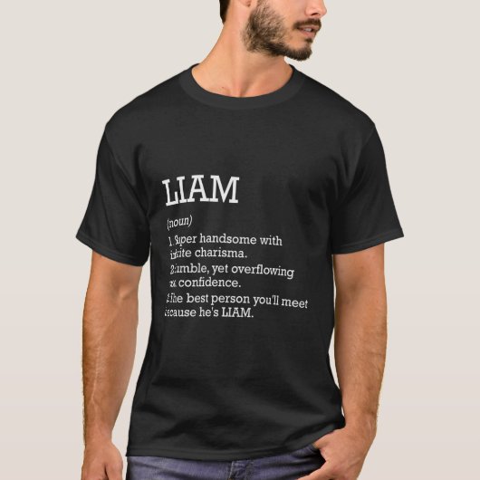 リアム定義パーソナライズされた名リアムおもしろい誕生 Tシャツ (正面)