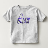 リアム、名前、ロゴ、幼児グレーTシャツ トドラーTシャツ (正面)