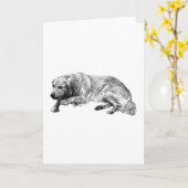 リアリスティックで落ち着いた犬のカード カード (黄色い花)