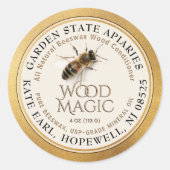 リアリスティックなビービーズワックスウッドコンディショナーラベル ラウンドシール (正面)